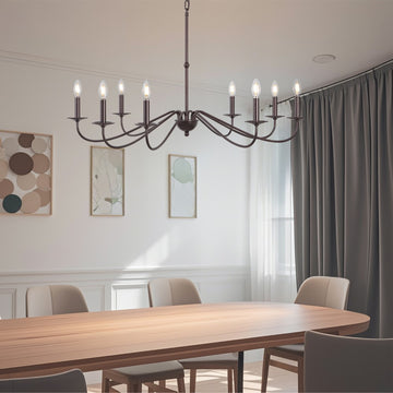 Wicklow 40" 8-Light Bohemian Farmhouse Iron LED Chandelier